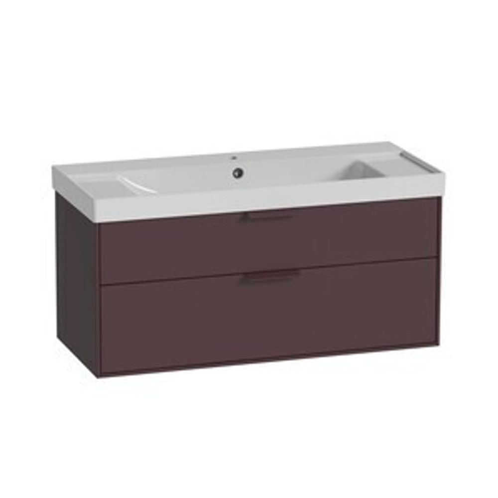 Faber 1000 Wall Hung Double Drawer Unit Matt Burgundy 1102900 slide image Faber 1000 Wall Hung Double Drawer Unit Matt Burgundy 1102900 slide image