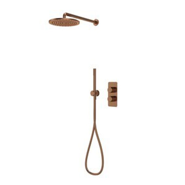 Faber Dual Function Shower System with Handset and Head Brushed Bronze 1102624 Faber Dual Function Shower System with Handset and Head Brushed Bronze 1102624