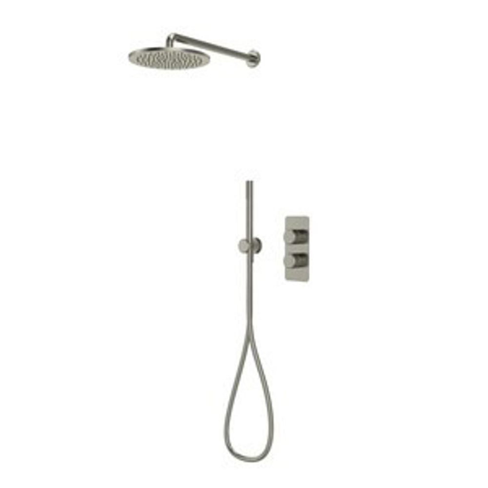 Faber Dual Function Shower System with Handset and Head Brushed Nickel 1102794 slide image Faber Dual Function Shower System with Handset and Head Brushed Nickel 1102794 slide image