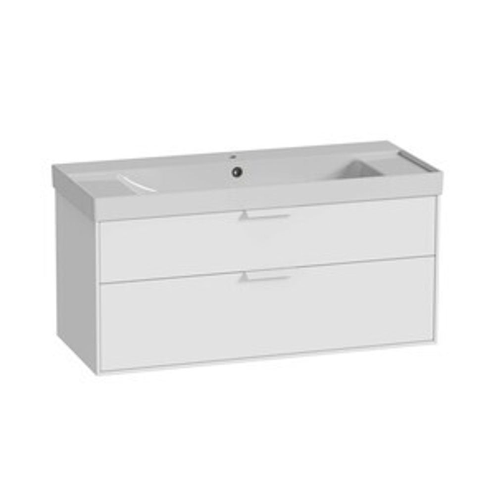 Faber 1000 Wall Hung Double Drawer Unit Matt White 1102529 slide image Faber 1000 Wall Hung Double Drawer Unit Matt White 1102529 slide image