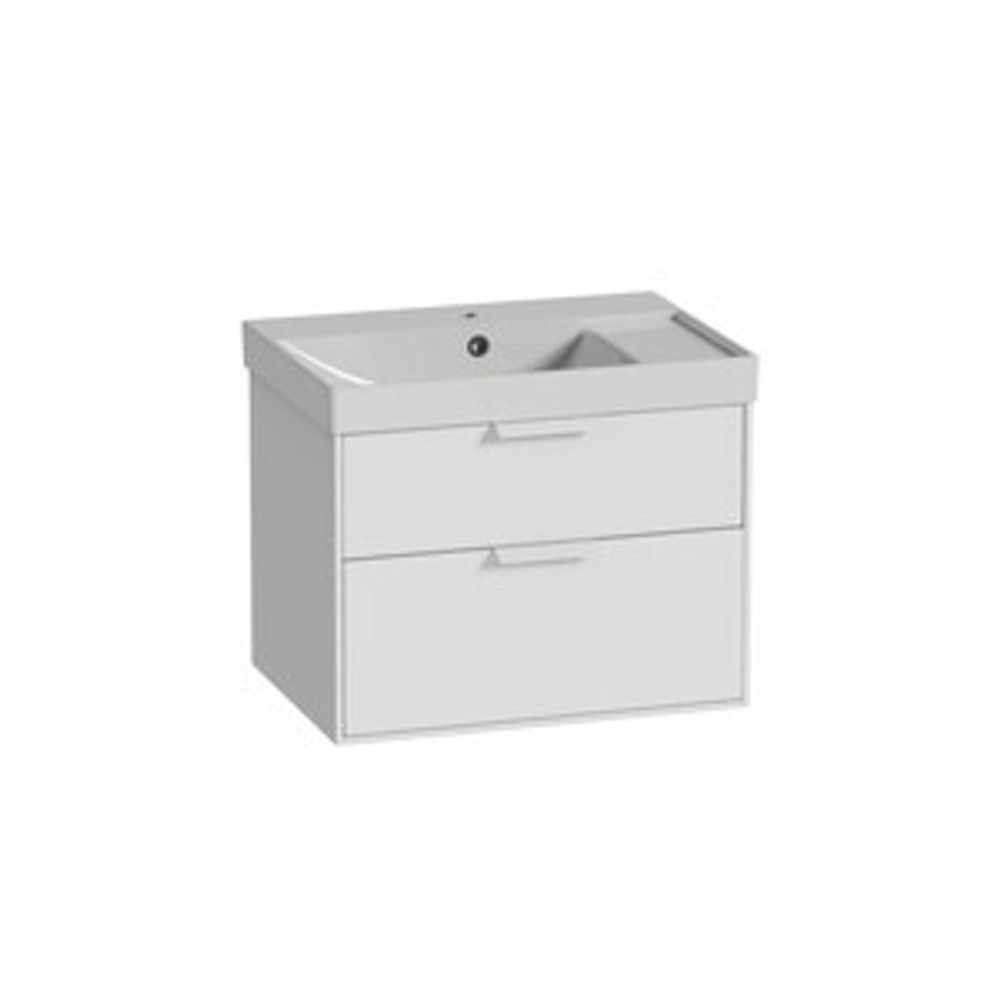 Faber 600 Wall Hung Double Drawer Unit Matt White 1102525 slide image Faber 600 Wall Hung Double Drawer Unit Matt White 1102525 slide image