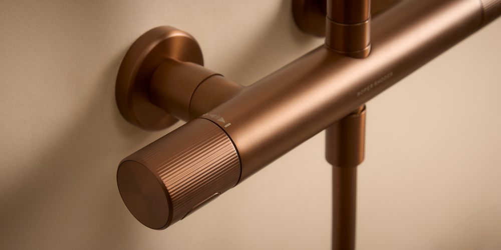 Faber Brushed Bronze Duel Function Bar Shower Detail Lifestyle 2 slide image Faber Brushed Bronze Duel Function Bar Shower Detail Lifestyle 2 slide image