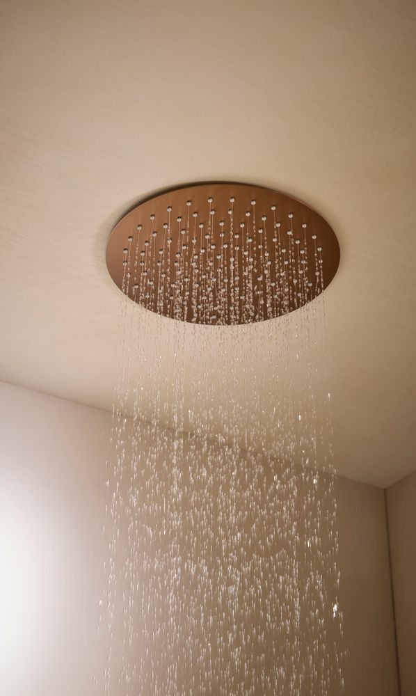 Faber Brushed Bronze Shower Ceiling Head Lifestyle slide image Faber Brushed Bronze Shower Ceiling Head Lifestyle slide image