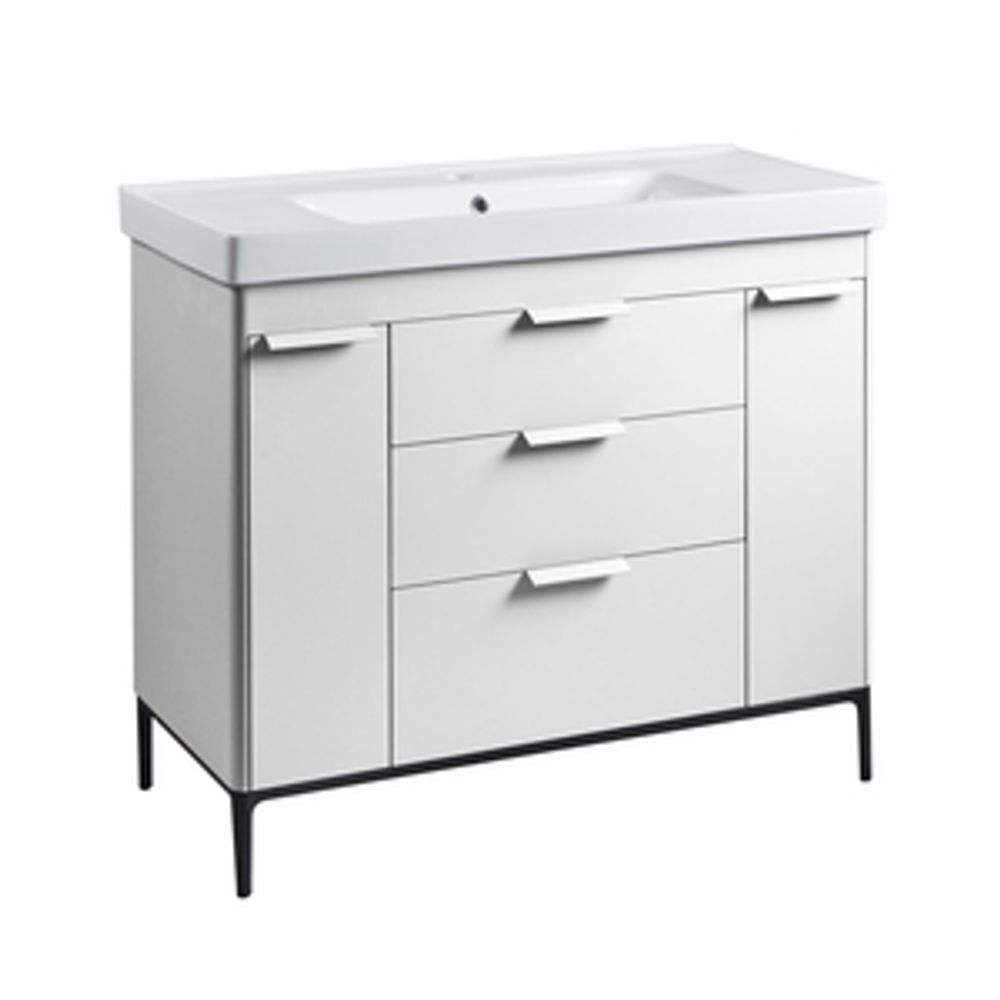 Fairmont 1000 Freestanding Vanity Unit Gloss White 1065590 slide image Fairmont 1000 Freestanding Vanity Unit Gloss White 1065590 slide image