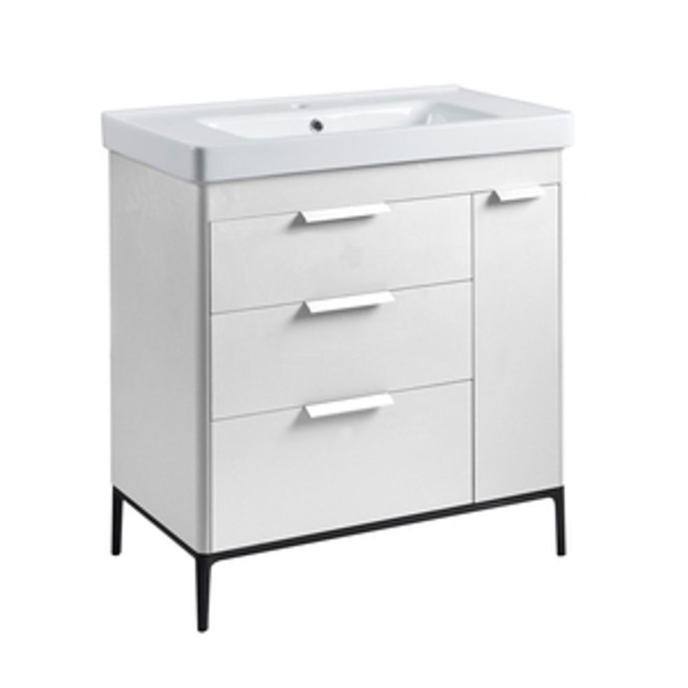 Fairmont 800 Freestanding Vanity Unit Gloss White 1064814 slide image Fairmont 800 Freestanding Vanity Unit Gloss White 1064814 slide image