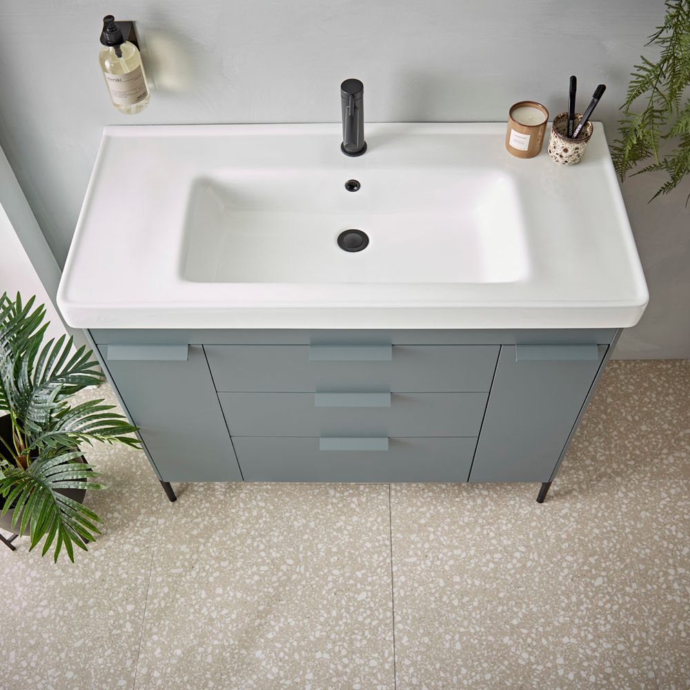Fairmont Matt Agave 1000 Basin Unit Drawers Closed Lifestyle slide image Fairmont Matt Agave 1000 Basin Unit Drawers Closed Lifestyle slide image