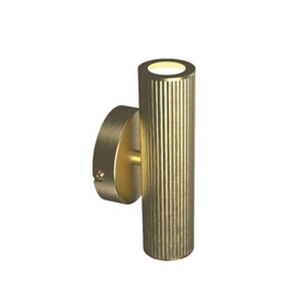 Fluted Bathroom Wall Light Connected By Wi Z Brushed Brass 1069355 Fluted Bathroom Wall Light Connected By Wi Z Brushed Brass 1069355
