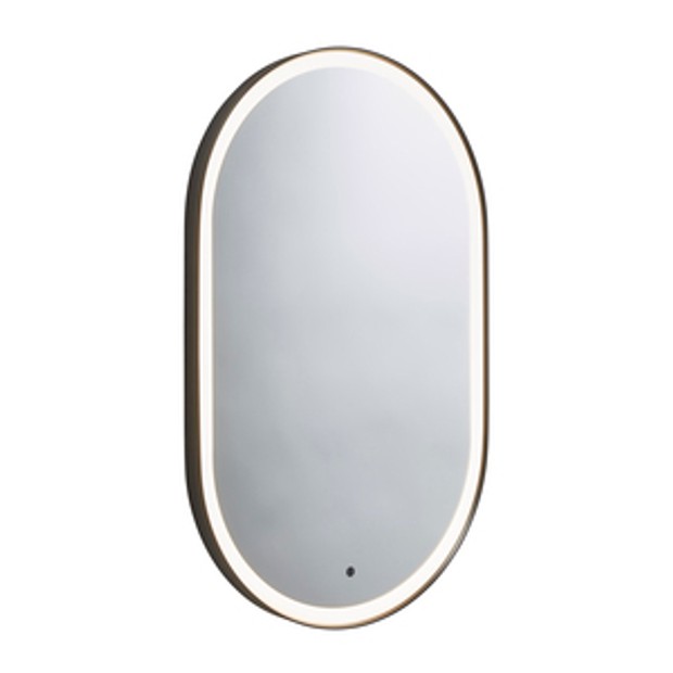 Frame Illuminated Pill Bathroom Mirror Black 1064763 Frame Illuminated Pill Bathroom Mirror Black 1064763