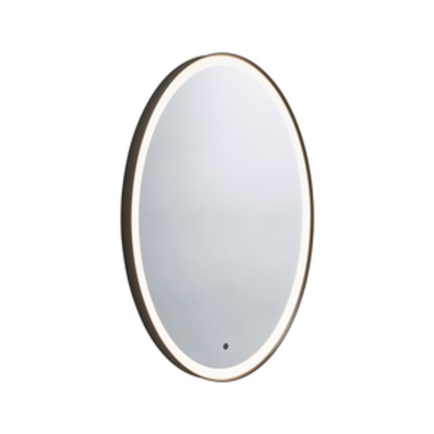 Frame Oval Illuminated Bathroom Mirror Black 1064853 Frame Oval Illuminated Bathroom Mirror Black 1064853