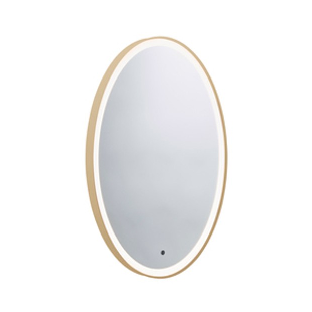 Frame Oval Illuminated Bathroom Mirror Brushed Brass 1065961 Frame Oval Illuminated Bathroom Mirror Brushed Brass 1065961
