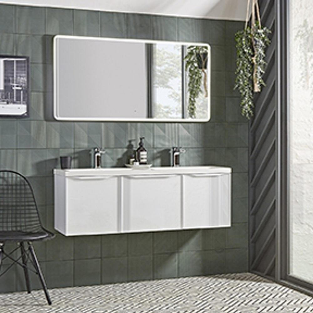 1200 modern double bathroom vanity unit slide image