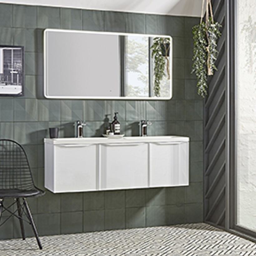 1200 modern double bathroom vanity unit