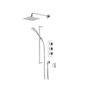 chrome shower system with fixed showerhead, handset and concealed shower valve slide image