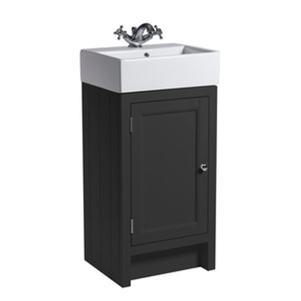 Hampton 400 Cloakroom Vanity Unit Matt Black 1065768 Hampton 400 Cloakroom Vanity Unit Matt Black 1065768