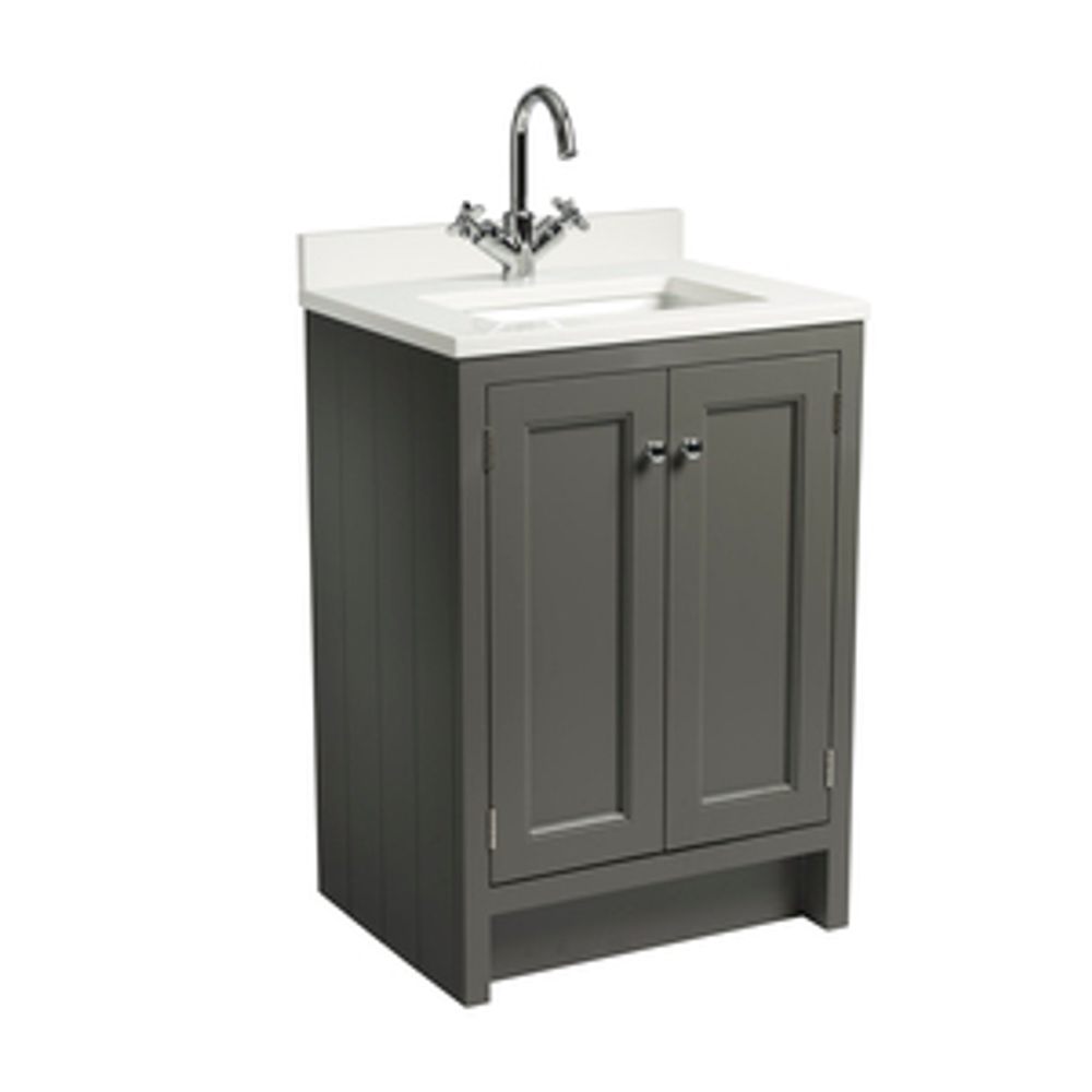 Hampton 600 Underslung Basin Vanity Unit Matt Pewter 1064480 slide image Hampton 600 Underslung Basin Vanity Unit Matt Pewter 1064480 slide image