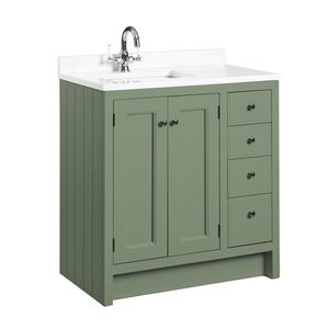 Hampton 800 Underslung Basin Vanity Unit Matt Sage Green 1065470