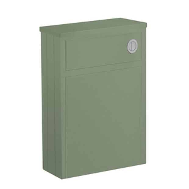 Hampton Slim Back To Wall WC Unit and Colour Matched Worktop Matt Sage Green 1069763 Hampton Slim Back To Wall WC Unit and Colour Matched Worktop Matt Sage Green 1069763