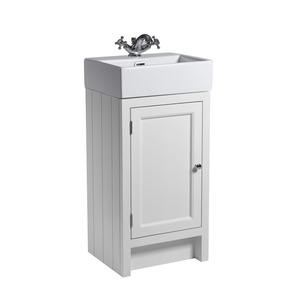traditional wood white cloakroom bathroom unit slide image
