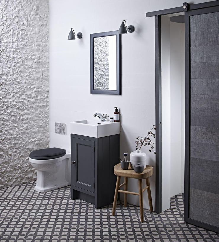 Hampton cloakroom unit and toilet seat slate grey lifestyle