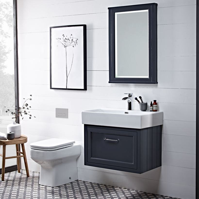 traditional slate grey wall hung bathroom vanity