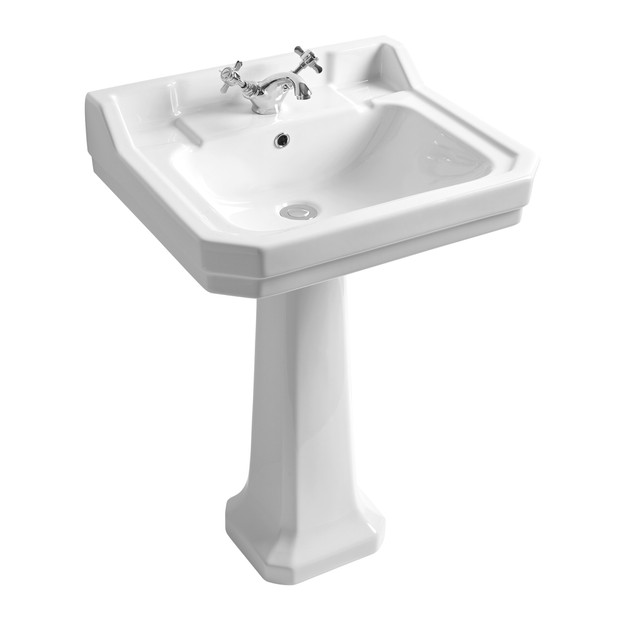 Harrow 605 Basin and Pedestal 1 Tap H60 SB Harrow 605 Basin and Pedestal 1 Tap H60 SB