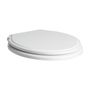 traditional style white wooden toilet seat slide image