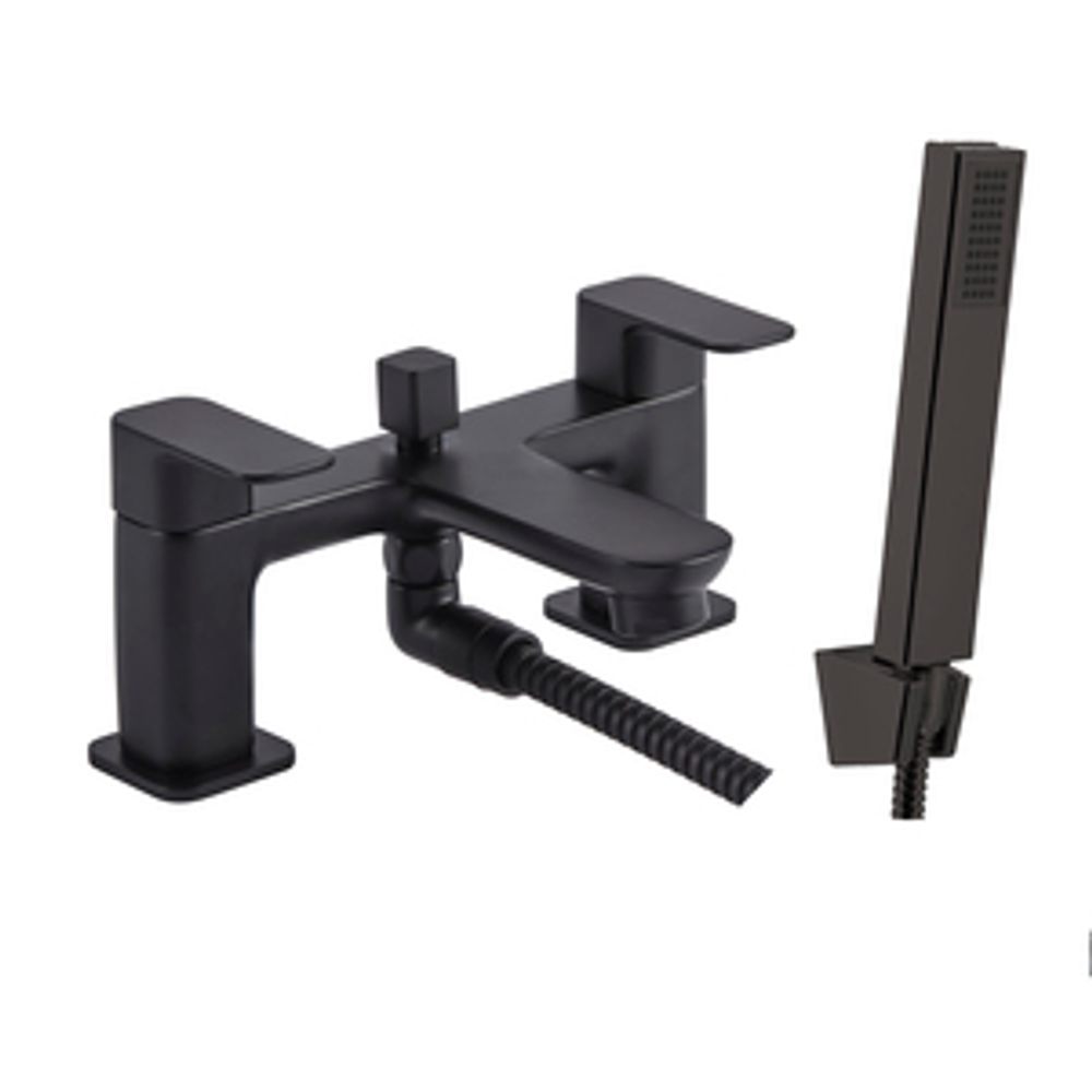 Haze Bath Shower Mixer And Handset Matt Black 1064800 slide image Haze Bath Shower Mixer And Handset Matt Black 1064800 slide image