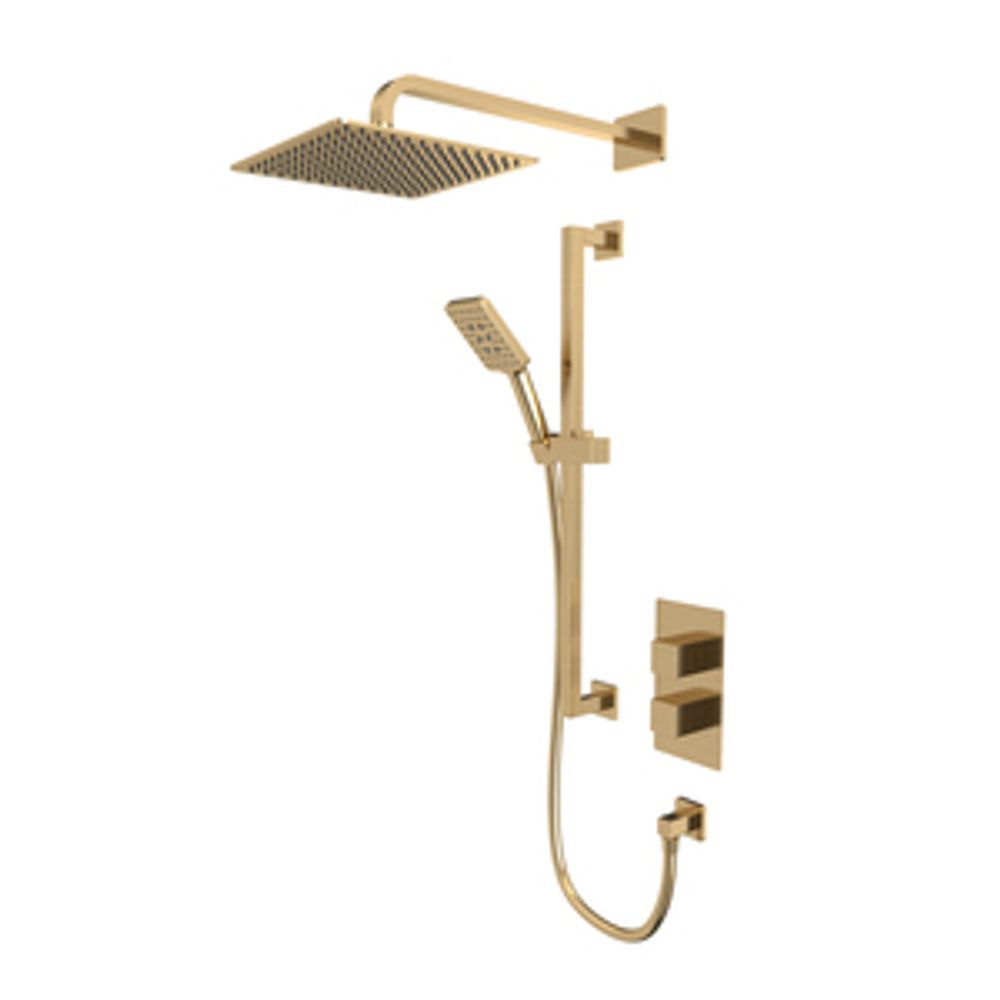 Index Dual Function Shower System With Riser Kit And Overhead Shower Brushed Brass 1064860 slide image Index Dual Function Shower System With Riser Kit And Overhead Shower Brushed Brass 1064860 slide image