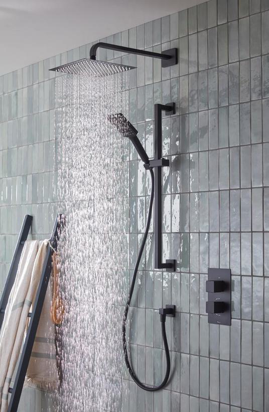 Index Black Concealed Shower Water On Lifestyle