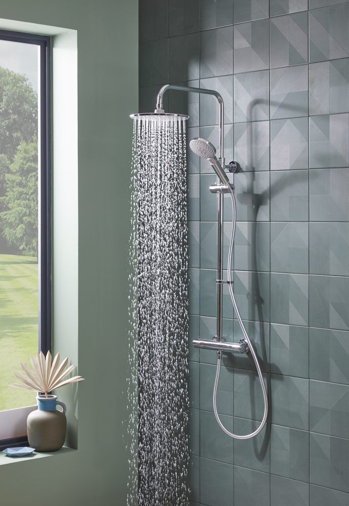 Joy Push Button Dual Function Shower System Lifestyle slide image Joy Push Button Dual Function Shower System Lifestyle slide image