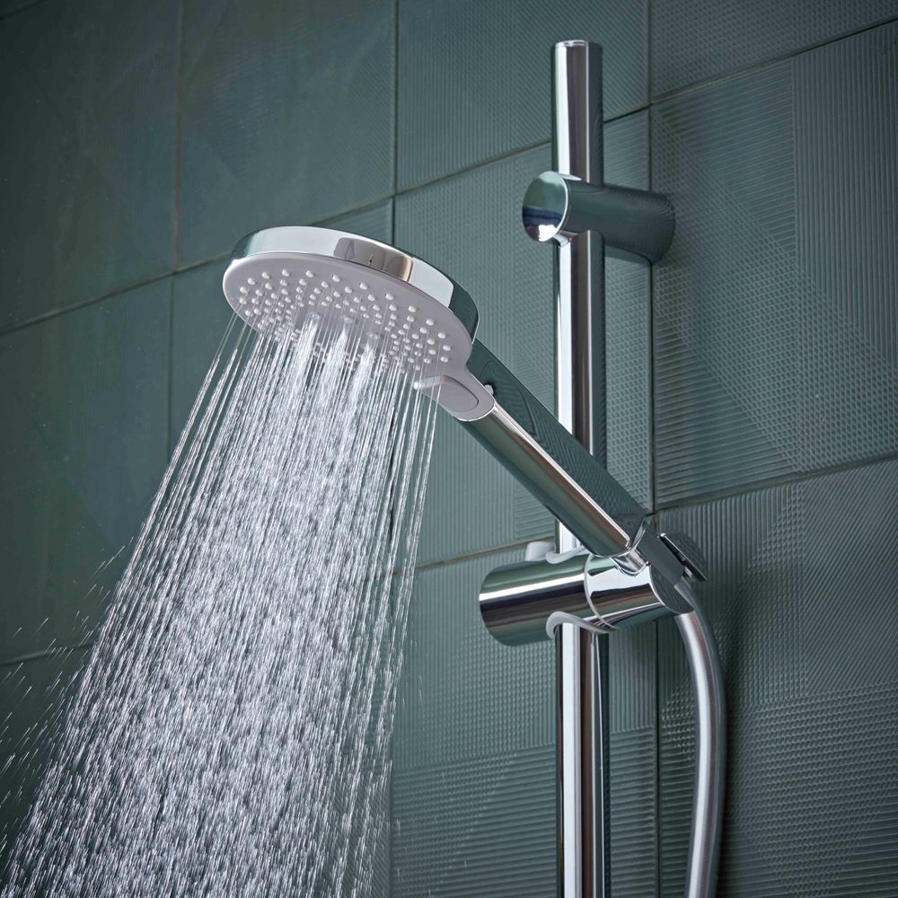 Joy Push Button Valve Headset Detail Water On Rain Massage Lifestyle slide image Joy Push Button Valve Headset Detail Water On Rain Massage Lifestyle slide image