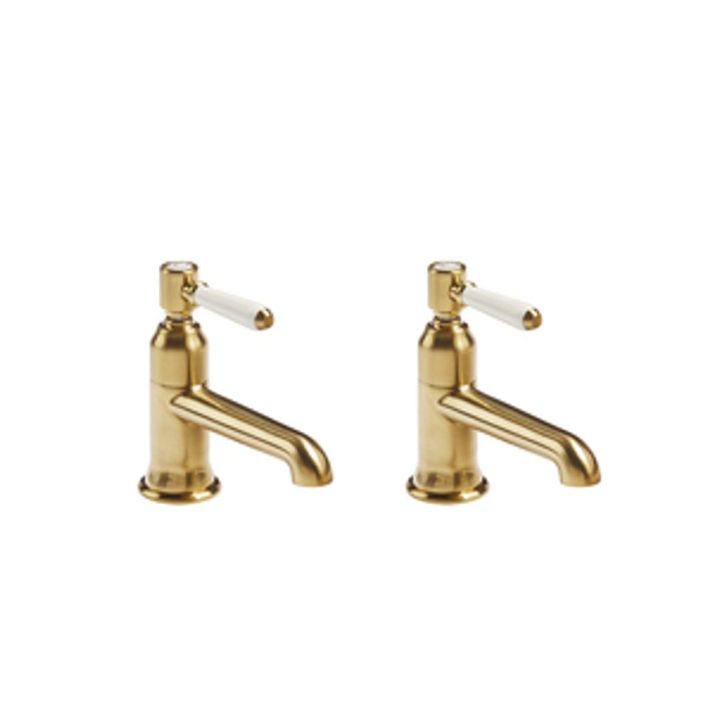 Keswick Basin Taps Pair Timeless Brushed Brass 1064890 slide image Keswick Basin Taps Pair Timeless Brushed Brass 1064890 slide image