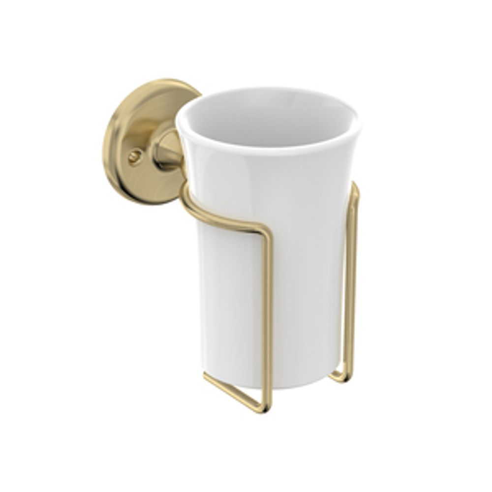Keswick Ceramic Tumbler Holder Timeless Brushed Brass 1065466 slide image Keswick Ceramic Tumbler Holder Timeless Brushed Brass 1065466 slide image