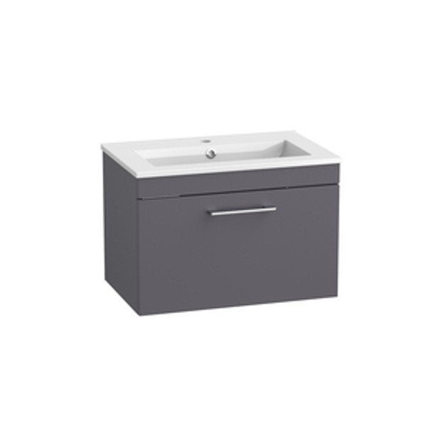 Kew 600 Wall Mounted 1 Drawer Unit Matt Storm Grey 1136197 Kew 600 Wall Mounted 1 Drawer Unit Matt Storm Grey 1136197
