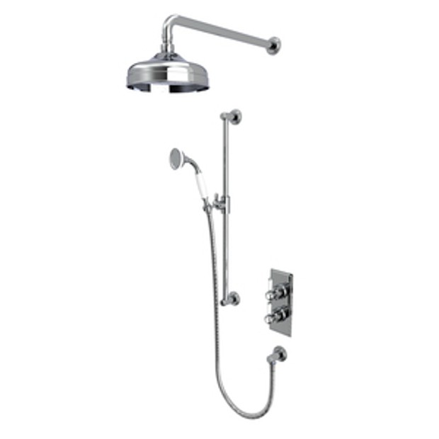 Lansdown Dual Function Shower System With Riser Kit And Overhead Shower Chrome 1065102 Lansdown Dual Function Shower System With Riser Kit And Overhead Shower Chrome 1065102