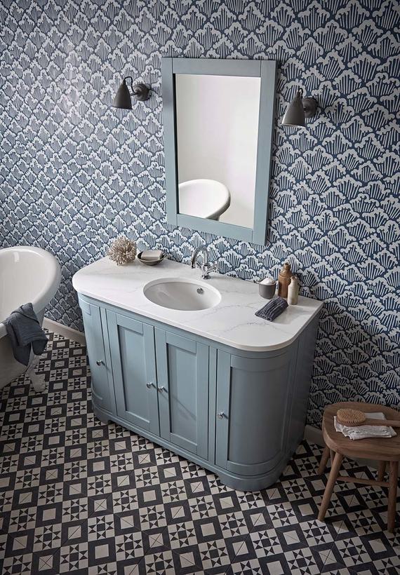 Lansdown 1200 curved 1 basin mineral blue lifestyle Front cover option