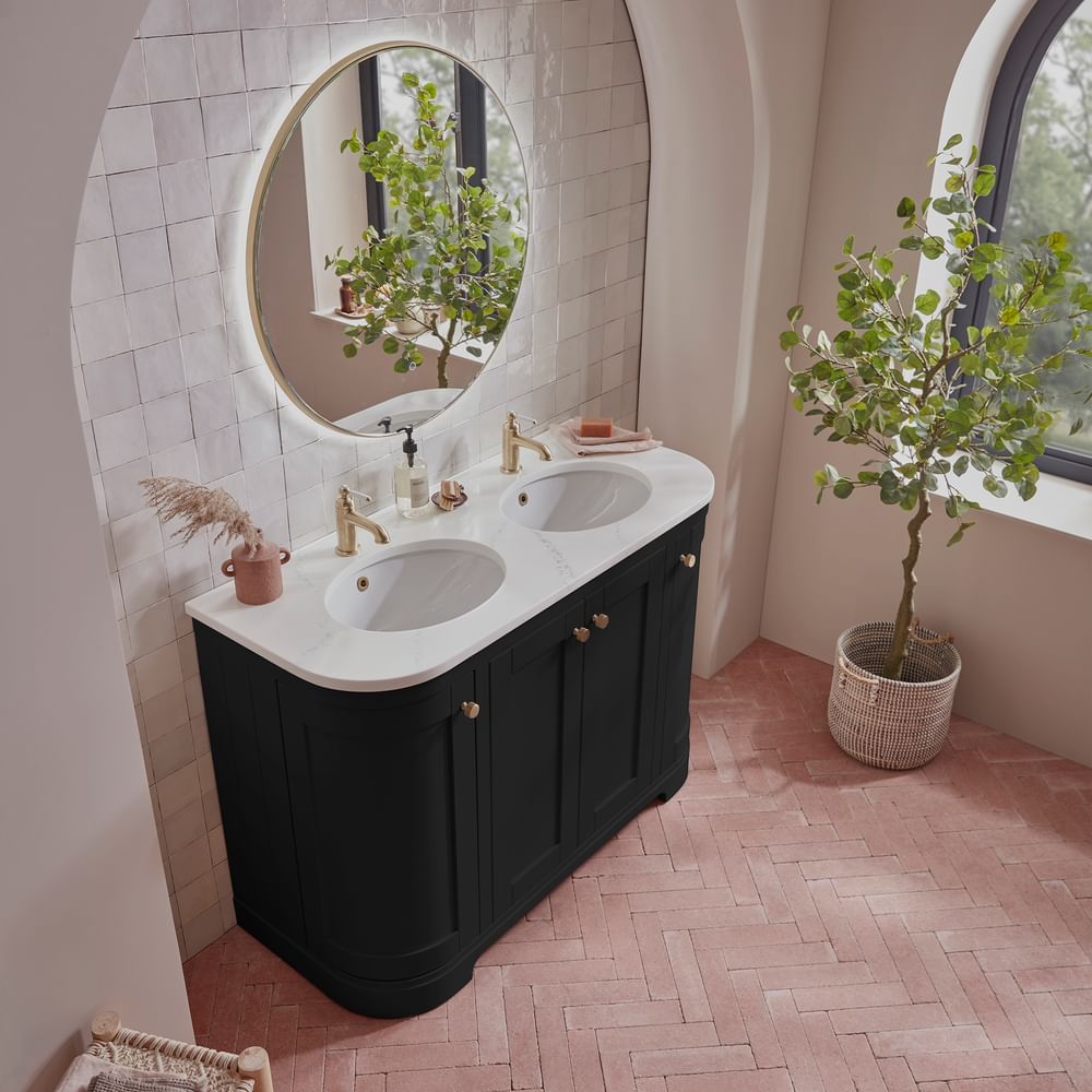 Lansdown 1200mm Curved Unit Black slide image Lansdown 1200mm Curved Unit Black slide image