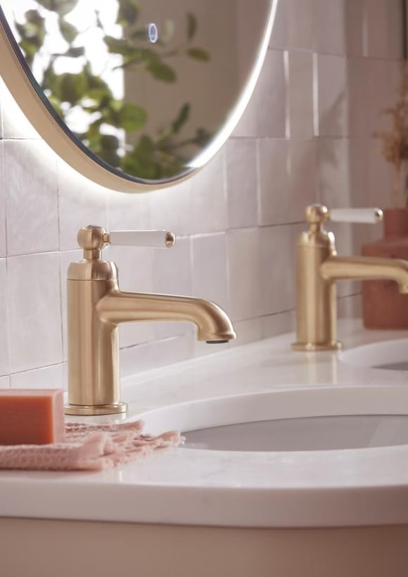 Lansdown Basin Taps Brushed Brass Lifestyle 1 Lansdown Basin Taps Brushed Brass Lifestyle 1