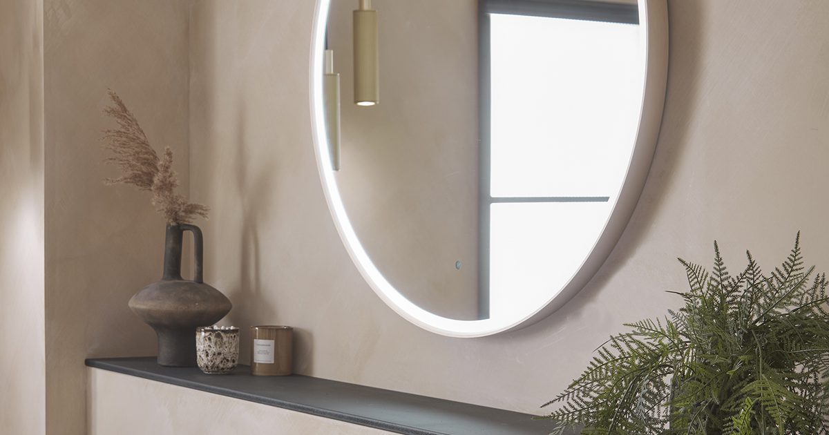 Roper Rhodes Portrait Link Pill Mirror Connected By Wiz and Wiz Smart Switch Button | Roper ...