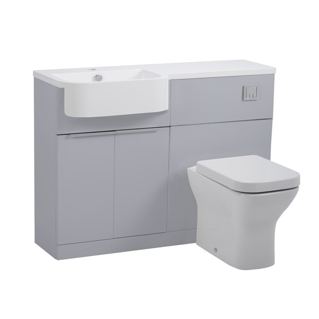 Match Gloss Light Grey 1200 furniture unit - left - MAT12LG Match Gloss Light Grey 1200 furniture unit - left - MAT12LG