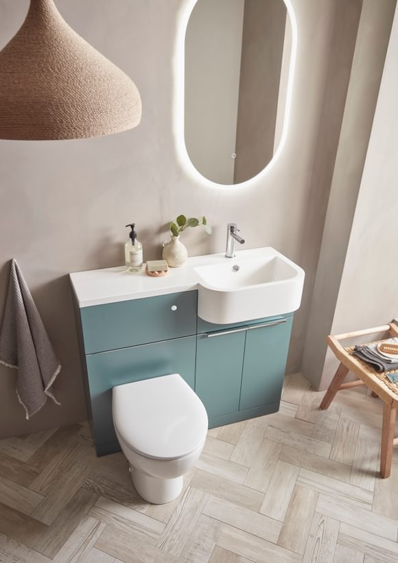 Match 1000mm RH Viridian Green with Beta Pill mirror Iso Top Down 4727 Match 1000mm RH Viridian Green with Beta Pill mirror Iso Top Down 4727