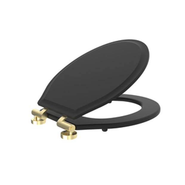 Trad Black Securefix Toilet Seat Brass Hinge 1070390 Trad Black Securefix Toilet Seat Brass Hinge 1070390