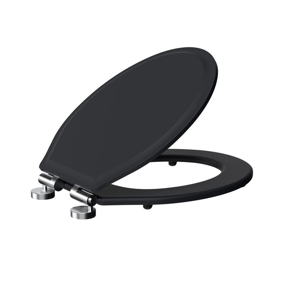 Flint Wood Roper Rhodes Matt Black Soft Close Moulded Wood Quick Release Toilet Seat | Roper Rhodes