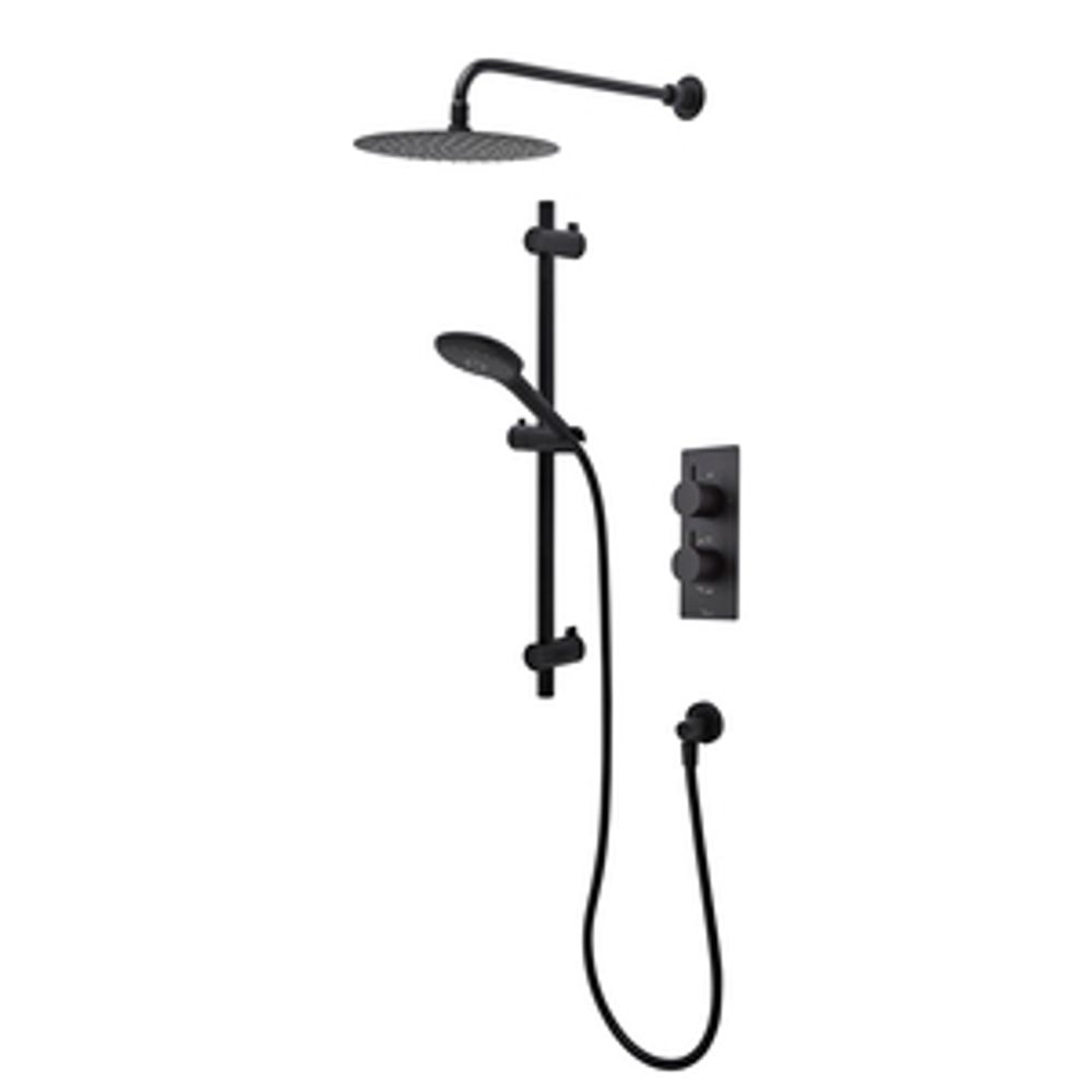 Merit Dual Function Diverter Concealed Shower System Matt Black 1064809 slide image Merit Dual Function Diverter Concealed Shower System Matt Black 1064809 slide image