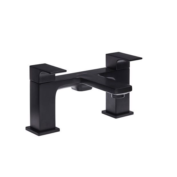 Metric Deck Mounted Bath Filler with Click Waste black