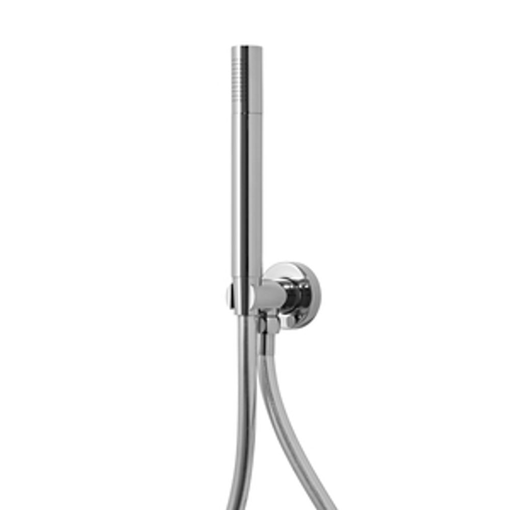 Round Microphone Handset With Elbow Outlet And Hose Chrome 1034805 slide image Round Microphone Handset With Elbow Outlet And Hose Chrome 1034805 slide image