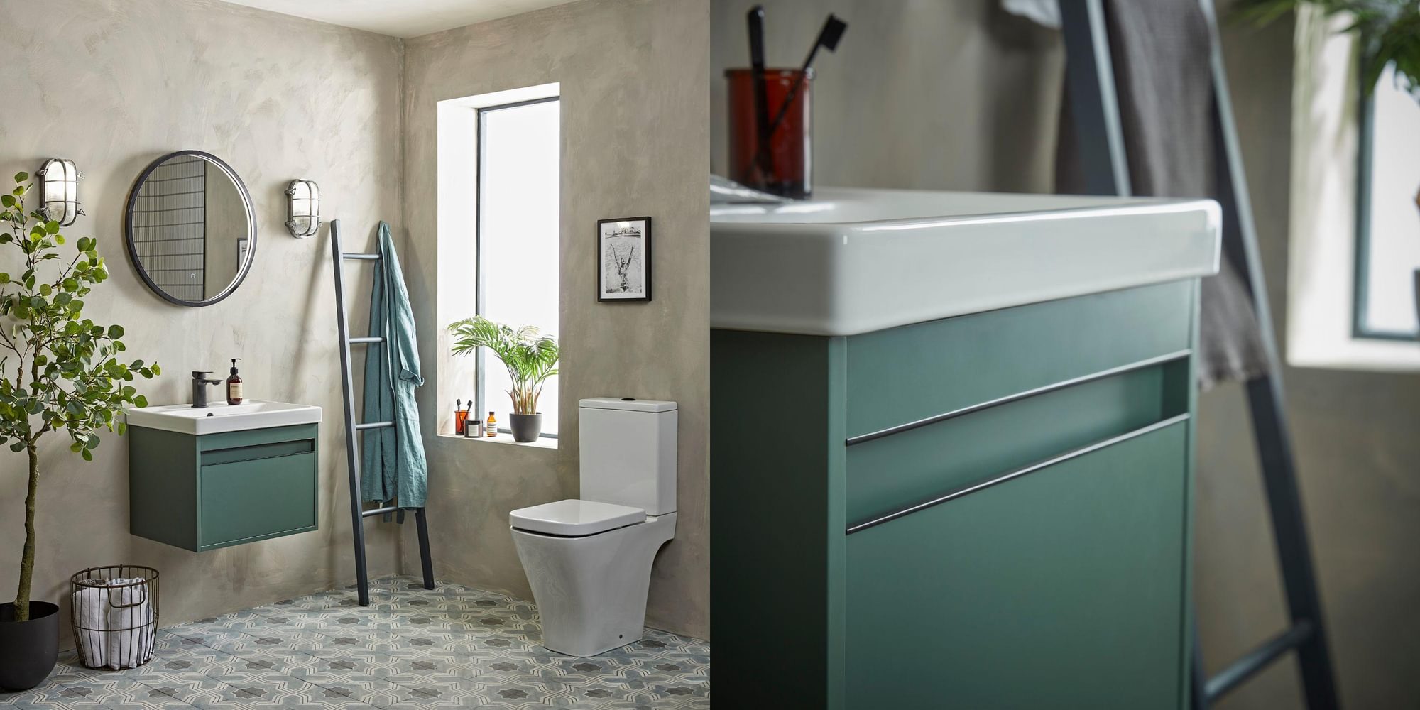 Modern green bathrooms