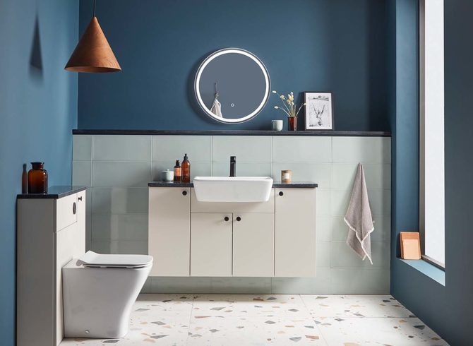 Muse fossil front on wall hung fitted furniture lifestyle Muse fossil front on wall hung fitted furniture lifestyle