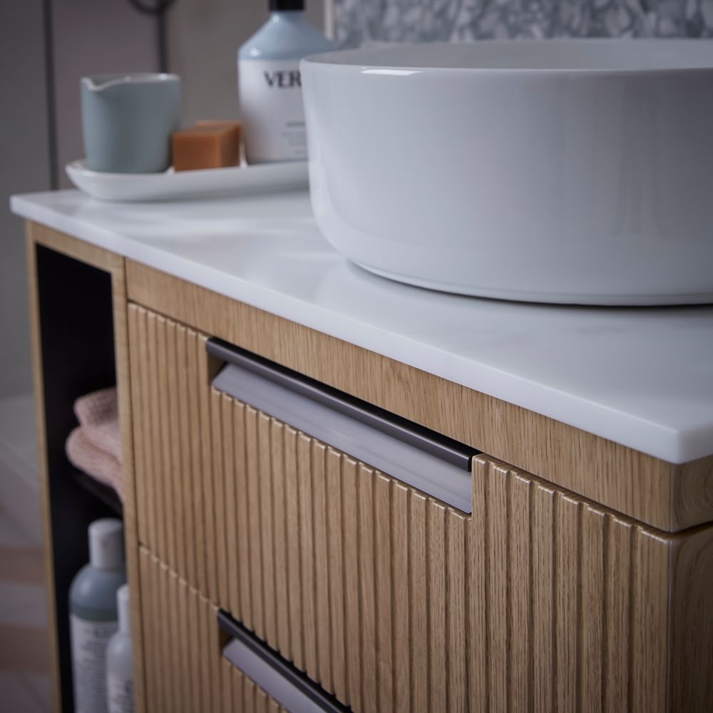 Platform 500 Fluted Wall Mounted Vanity Unit | R2 Bathrooms