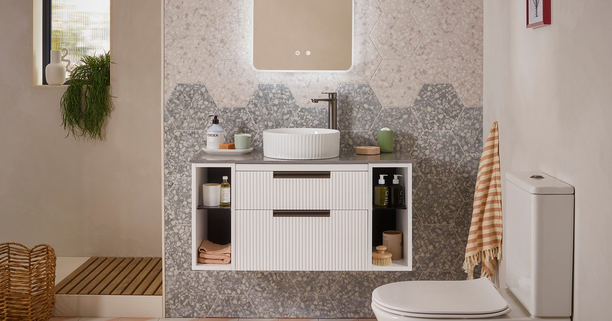Platform 500 Fluted Wall Mounted Vanity Unit - Matt White | R2 Bathrooms